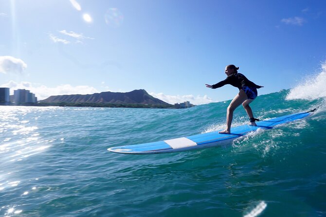 1.5-Hour Semi Private Surfing Lesson in Honolulu - The setting, with Diamond Head in view