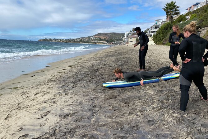 1.5 Hour Surf Lesson in Laguna Beach - Getting into the water at Thalia Street beach