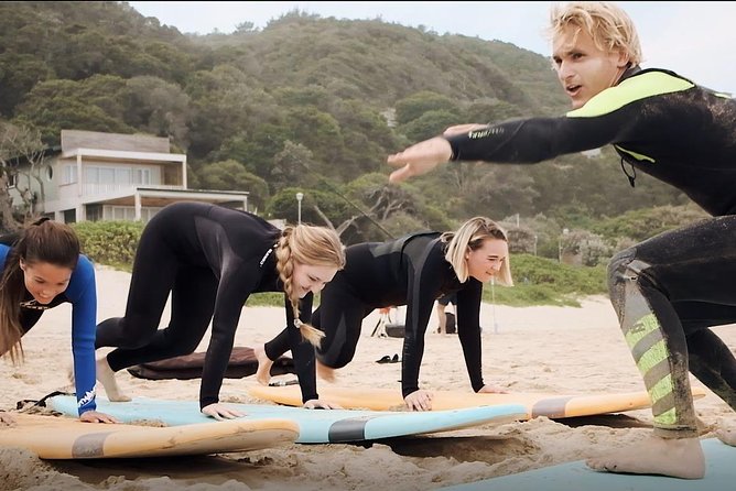 1h15min surfing lessons in Victoria Bay & Wilderness - The first part of the lesson: safety, waves, and the pop-up