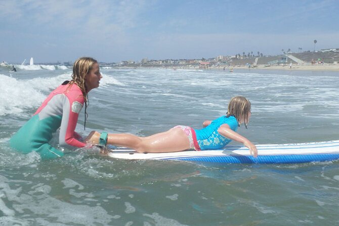 2-Hour Private Surf Lesson in Carlsbad - Paddling out and catching waves