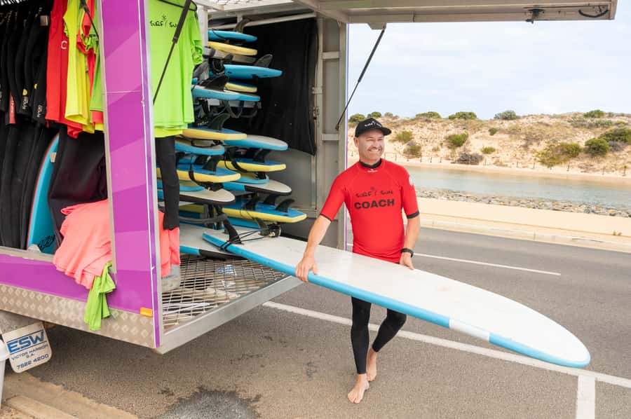 Adelaide: Surfing Lesson at Middleton Beach with Equipment - Getting fitted with the right gear