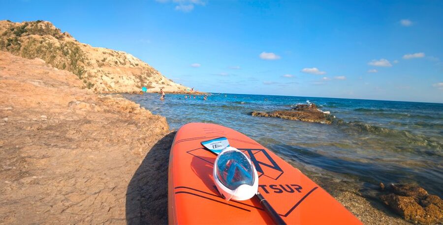 Alicante: E-Bike, Snorkeling and Paddle Surf Tour - Paddleboarding at Playa del Postiguet
