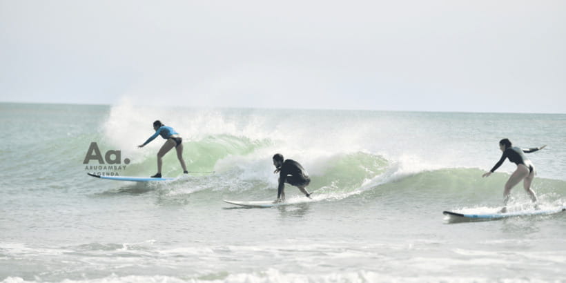Arugam Bay Surf Lessons : Beginner Surf Experience - The king coconut finish