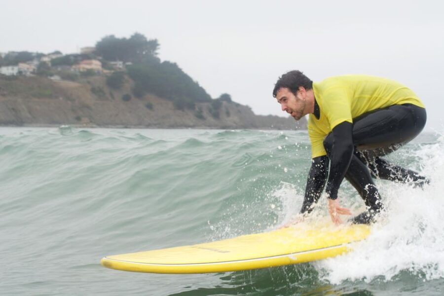 Beginner Surfing Lesson - Pacifica or Santa Cruz - Practicing the Pop-Up Before Catching Waves