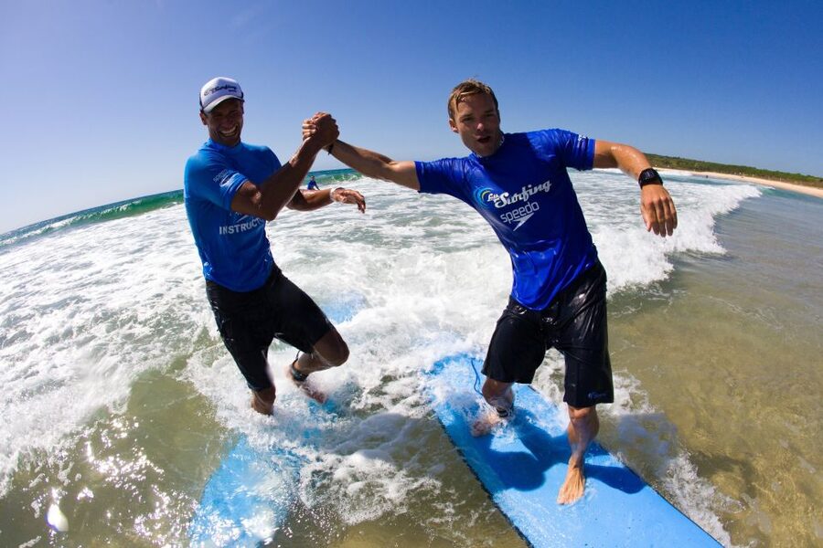 From Byron Bay: Learn to Surf Half-Day Tour - The tea-tree lake finish