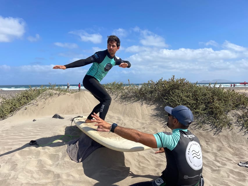 Lanzarote: dynamic surf lessons with friends or private lessons in Famara - Two hours in the water with more time for corrections