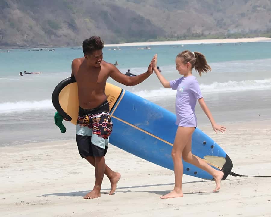 Lombok Surf Lesson for Beginner in Selong Blanak Beach - A coconut welcome at Selong Blanak Beach