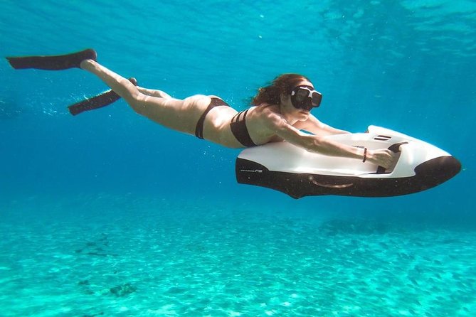 Luxury Water Toys Boat Tour ibiza - SEABOB- Paddle surf boards - Cala Comte adds the coastal views