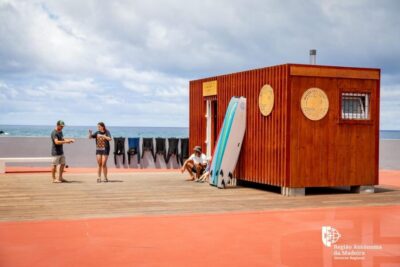 surf lesson at Porto da Cruz