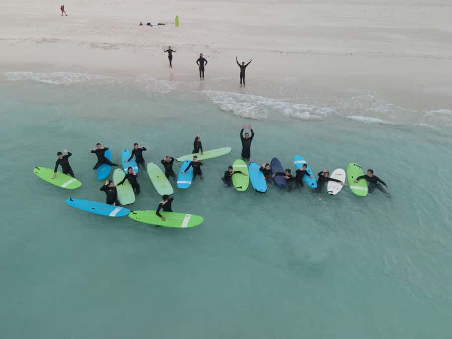 Margaret River Surfing Academy - Group surfing lesson - Learning the basic moves on the beach