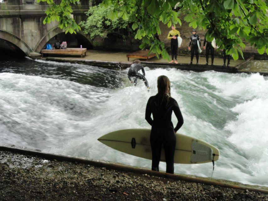 Munich Surf Experience Surfing In Munich Eisbach River Wave - Getting Ready for Cold River Water