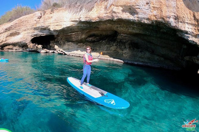 Paddle Surf Route Cliffs Nerja and Cascada de Maro + Snorkel - Paddling past Cueva del Lobo