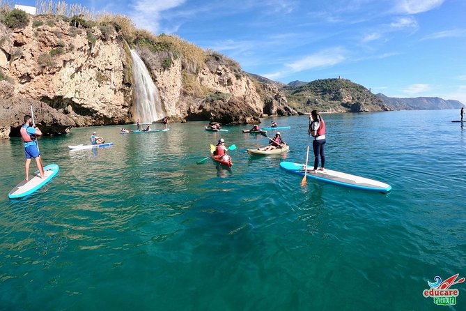 Paddle Surf Route Cliffs Nerja and Cascada de Maro + Snorkel - Maro Waterfall, the main payoff