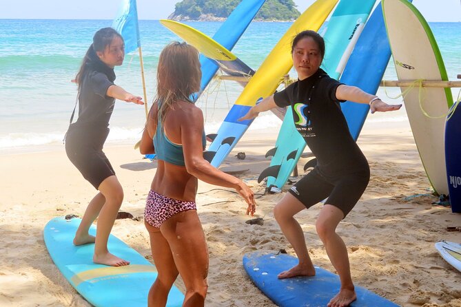 Private Surf Lesson: 1-Hour Wave-Riding on Kata Beach - Catching small waves with your instructor