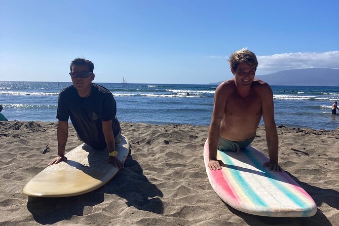 Private Surf Lessons in Lahaina, Maui - Paddling out and catching the first wave