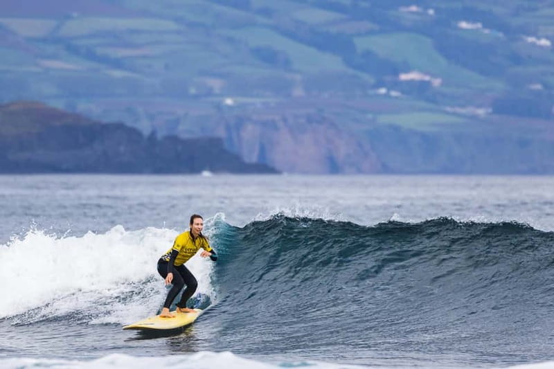 Ribeira Grande, Azores: Group Surf Lessons - Learning to catch white-water waves