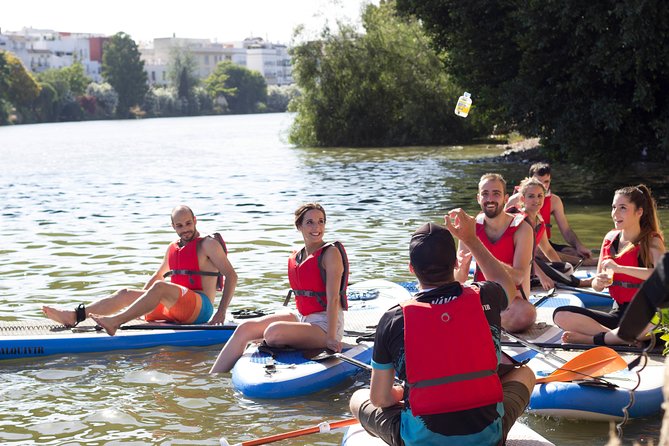 Seville Paddle Surf Sup in the Guadalquivir River - Triana and the mid-tour drink stop
