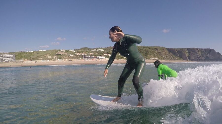 Sintra: 2-Hour Private Surf Lesson at Praia Grande - The beach warm-up and technical practice