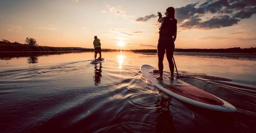 STAND UP paddle surf - Learning to balance before setting off