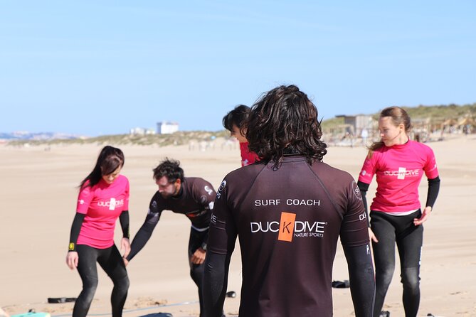 Surf Class in Almada - The beach setting and time after class