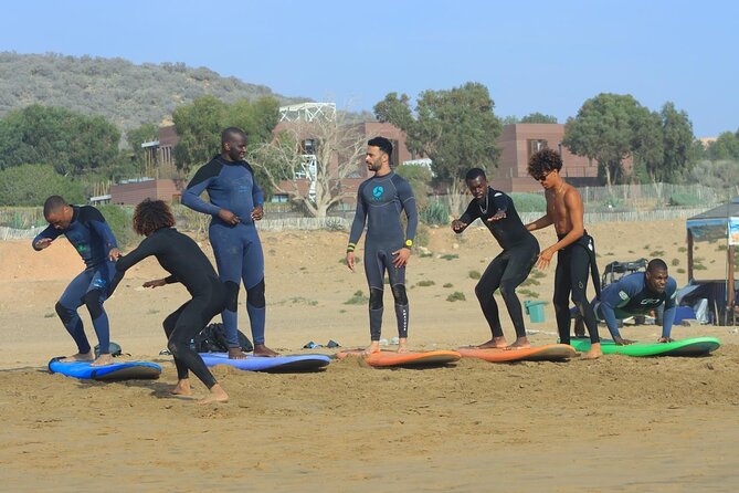 Surf Lessons in Taghazout | Learn to Surf in Morocco - The beach warm-up and first surf lesson