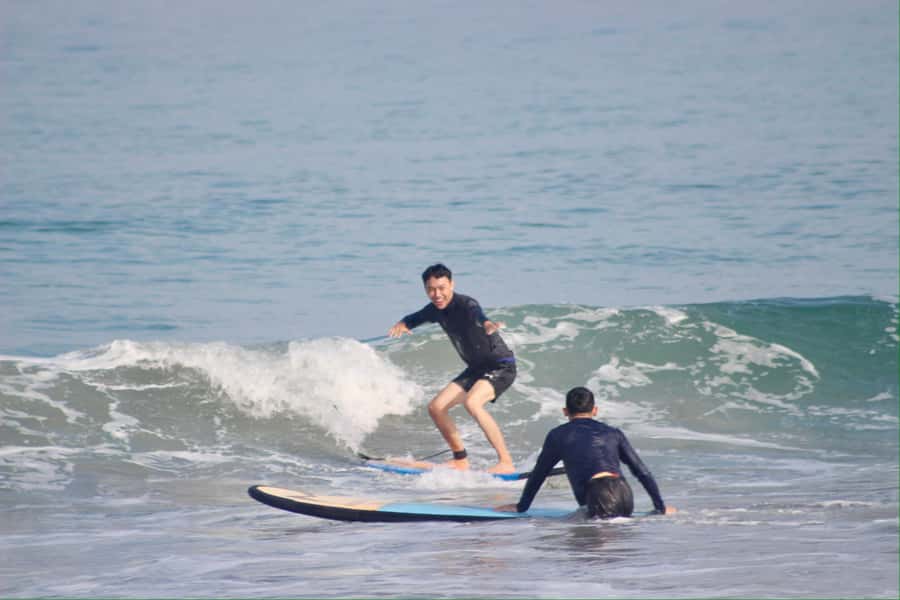 Surfing Class for Beginners Legian Beach Bali - Moving from practice to the small waves